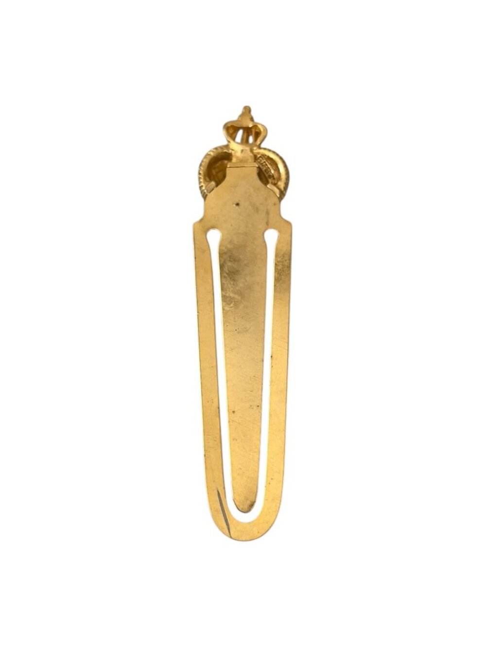 Vintage Florenza Victorian Revival Gold Tone Crown and Heart Jeweled Bookmark - Picture 5 of 6